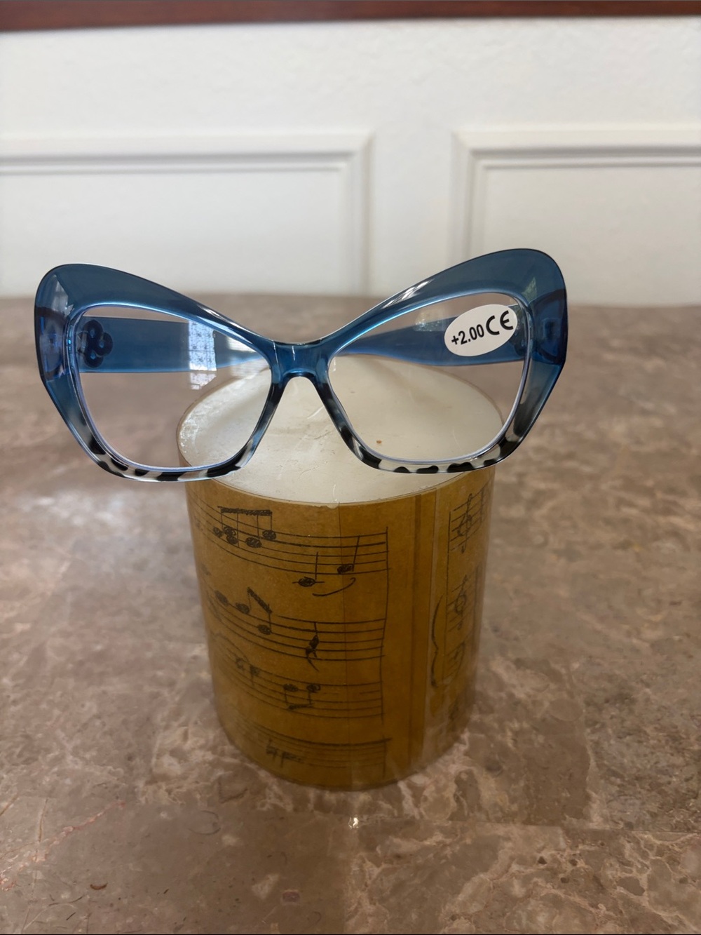 Blue Cat-Eye Reading Glasses - +2.00 Strength